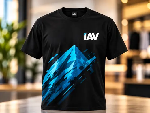 Camiseta negra personalizada con el logo IAV